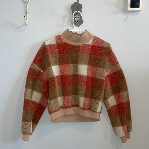zaful mock neck fur sweater/sherpa. perfect condition, lightly worn!